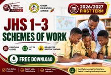 2026/2027 First Term JHS Schemes of Work Ghana