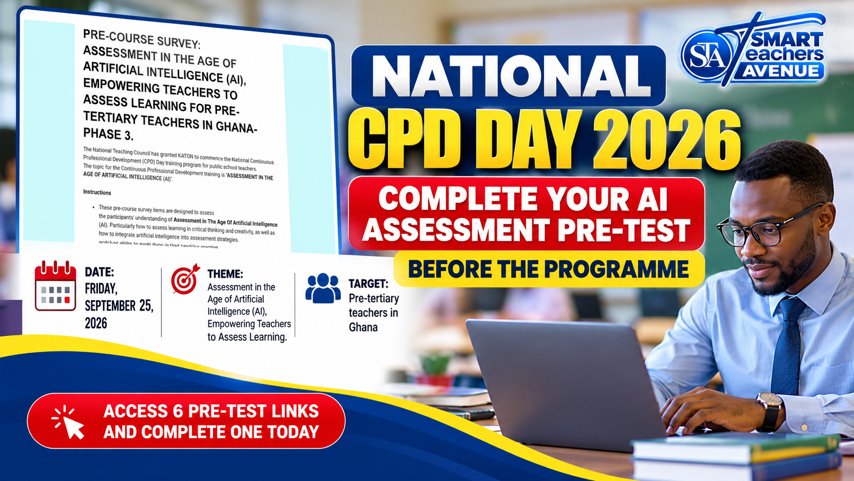 National CPD Day 2026 AI assessment pre-test for teachers