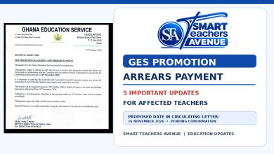 GES promotion arrears payment update for affected Ghana Education Service teachers, with a proposed payment date of 16 November 2026 stated in a circulating letter.