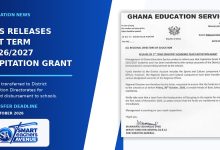 2026/2027 Capitation Grant announcement in the Ghana Education Service letter