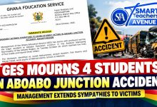 Aboabo Junction Accident – Ghana Education Service statement mourning four pupils and reporting three injured.
