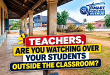 Teacher supervision outside the classroom to protect pupils near a main road